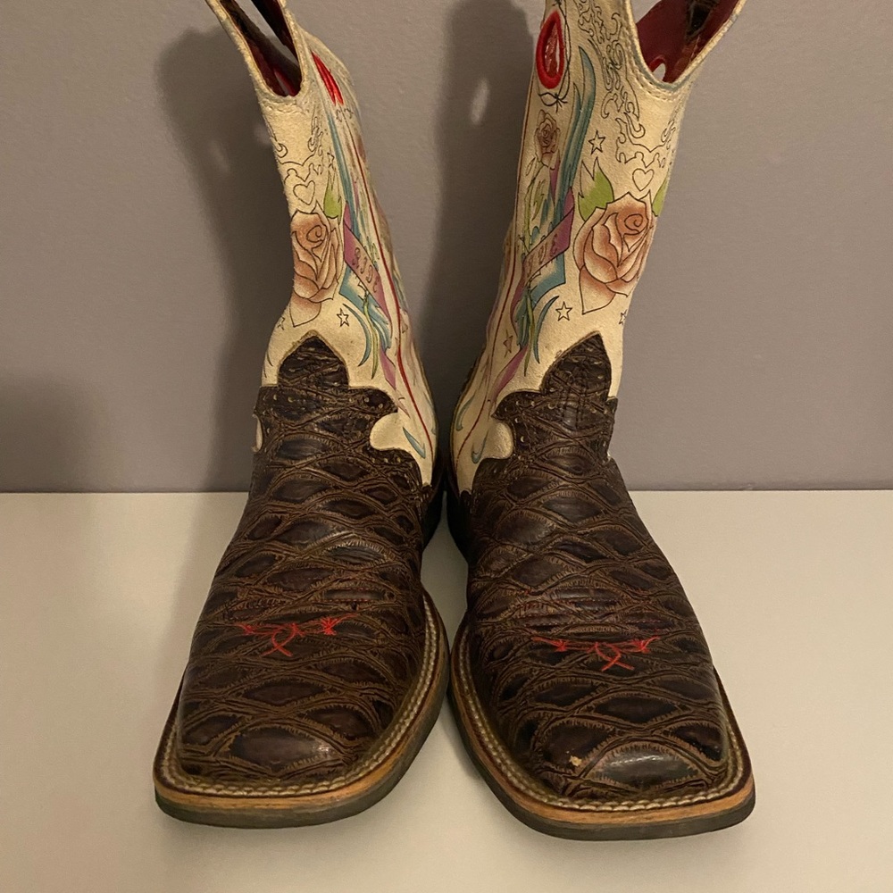 Ariat Fatbaby Ride Live Cowgirl Cowboy Brown Boots Women’s
